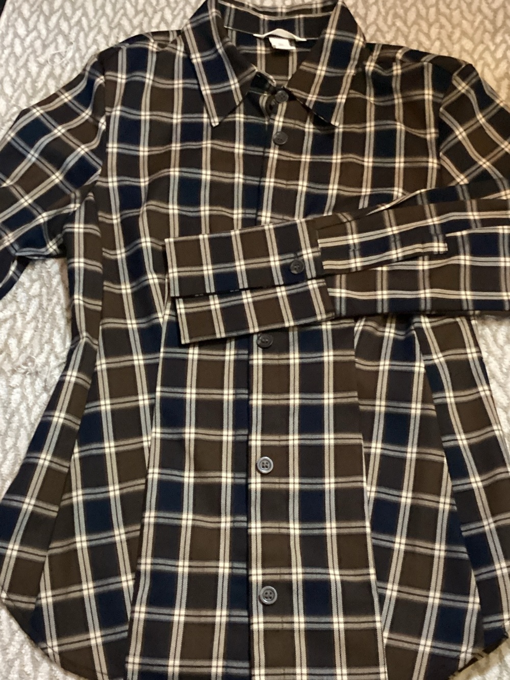 H&M Tailored Plaid Button-Down Shirt